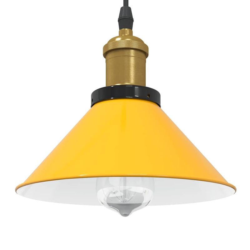 Casa si Gradina - Corpuri si surse de iluminat - Lustre si pendule - Lampa suspendata reglabila pe inaltime E27 Galben lucios Metal - Infinity.ro