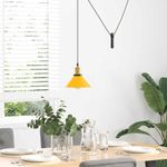 Casa si Gradina - Corpuri si surse de iluminat - Lustre si pendule - Lampa suspendata reglabila pe inaltime E27 Galben lucios Metal - Infinity.ro