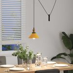 Casa si Gradina - Corpuri si surse de iluminat - Lustre si pendule - Lampa suspendata reglabila pe inaltime E27 Galben lucios Metal - Infinity.ro