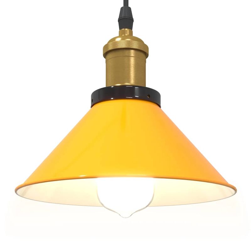 Casa si Gradina - Corpuri si surse de iluminat - Lustre si pendule - Lampa suspendata reglabila pe inaltime E27 Galben lucios Metal - Infinity.ro