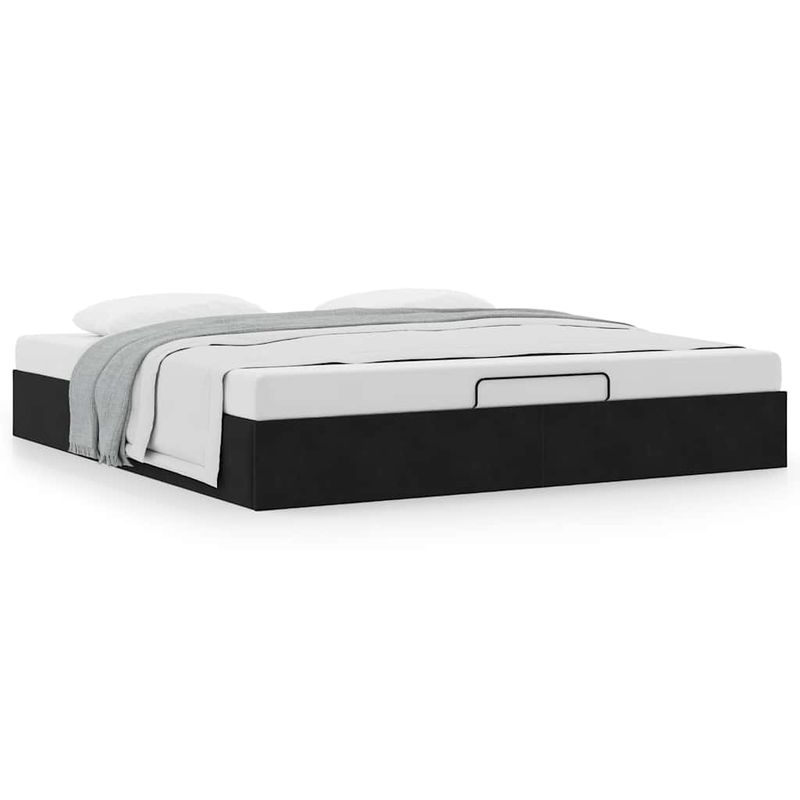 Casa si Gradina - Mobilier - Paturi si accesorii - Paturi - Cadru de pat otoman fara saltea Negru 200x200 cm catifea - Infinity.ro