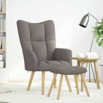 Casa si Gradina - Mobilier - Scaune si fotolii - Fotolii - Fotoliu de relaxare cu taburet, gri taupe, textil - Infinity.ro