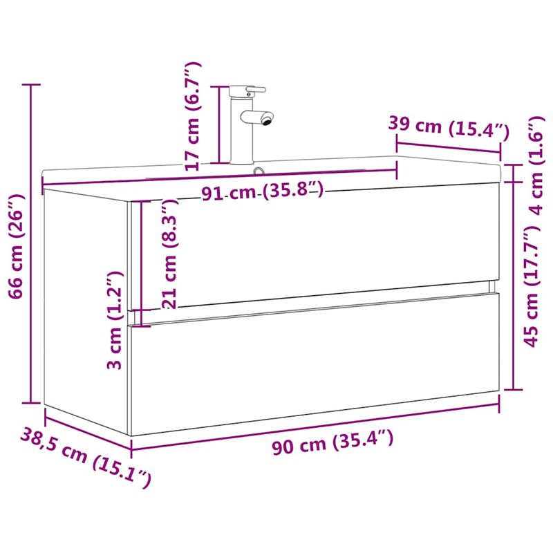Casa si Gradina - Mobilier - Seturi de mobilier - Seturi baie - Set mobilier de baie, 2 piese, gri beton, lemn compozit - Infinity.ro