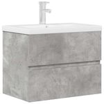 Casa si Gradina - Mobilier - Seturi de mobilier - Seturi baie - Set mobilier de baie, 2 piese, gri beton, lemn compozit - Infinity.ro