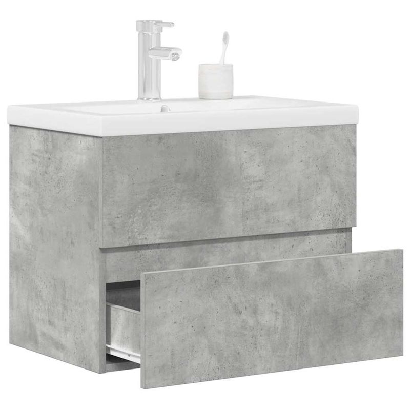 Casa si Gradina - Mobilier - Seturi de mobilier - Seturi baie - Set mobilier de baie, 2 piese, gri beton, lemn compozit - Infinity.ro