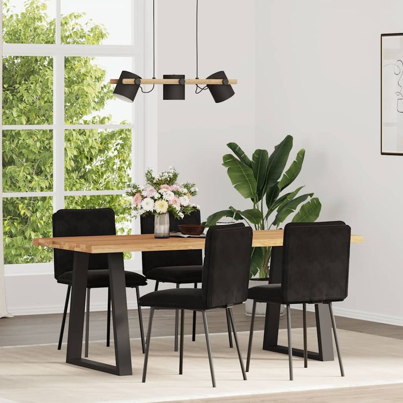 Casa si Gradina - Mobilier - Scaune si fotolii - Scaune - Scaune de bucatarie, 4 buc., negru, catifea - Infinity.ro