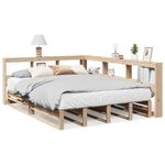 Casa si Gradina - Mobilier - Paturi si accesorii - Paturi - Pat cu biblioteca fara saltea, 160x200 cm, lemn masiv de pin - Infinity.ro