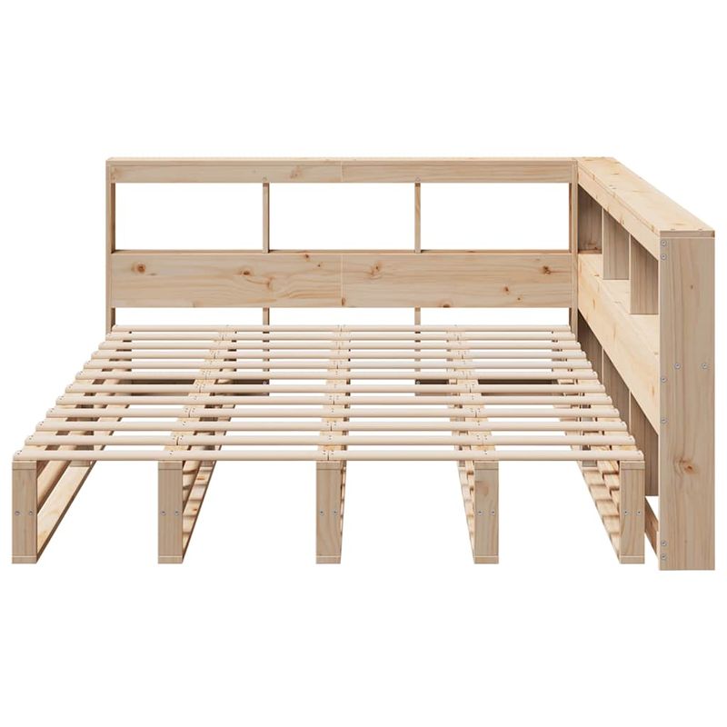 Casa si Gradina - Mobilier - Paturi si accesorii - Paturi - Pat cu biblioteca fara saltea, 160x200 cm, lemn masiv de pin - Infinity.ro