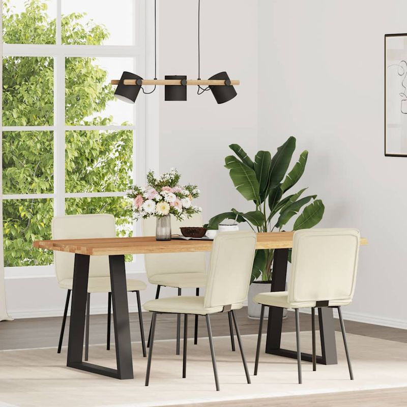Casa si Gradina - Mobilier - Scaune si fotolii - Scaune - Scaune de bucatarie, 4 buc., crem, catifea - Infinity.ro