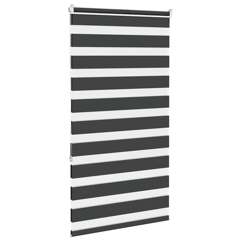 Casa si Gradina - Textile si covoare - Rulouri si jaluzele - Jaluzea tip zebra neagra latime tesatura 75,9 cm poliester, mărime 80x150 cm - Infinity.ro