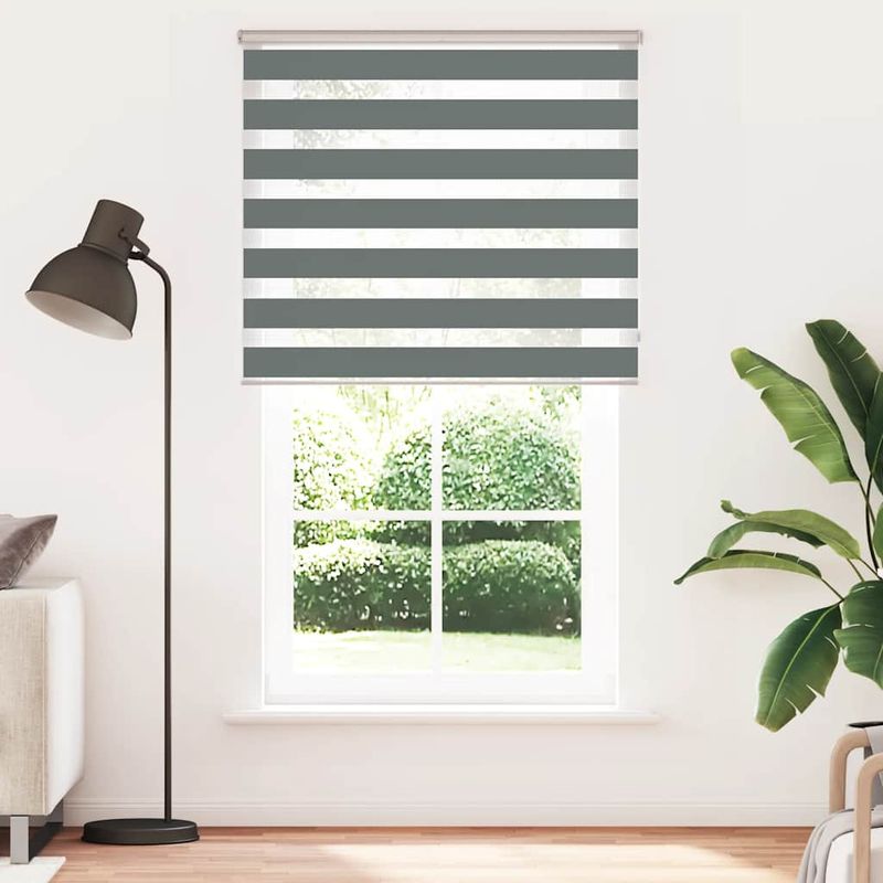 Casa si Gradina - Textile si covoare - Rulouri si jaluzele - Jaluzea tip zebra gri inchis latime tesatura 115,9 cm poliester, mărime 120x200 cm - Infinity.ro