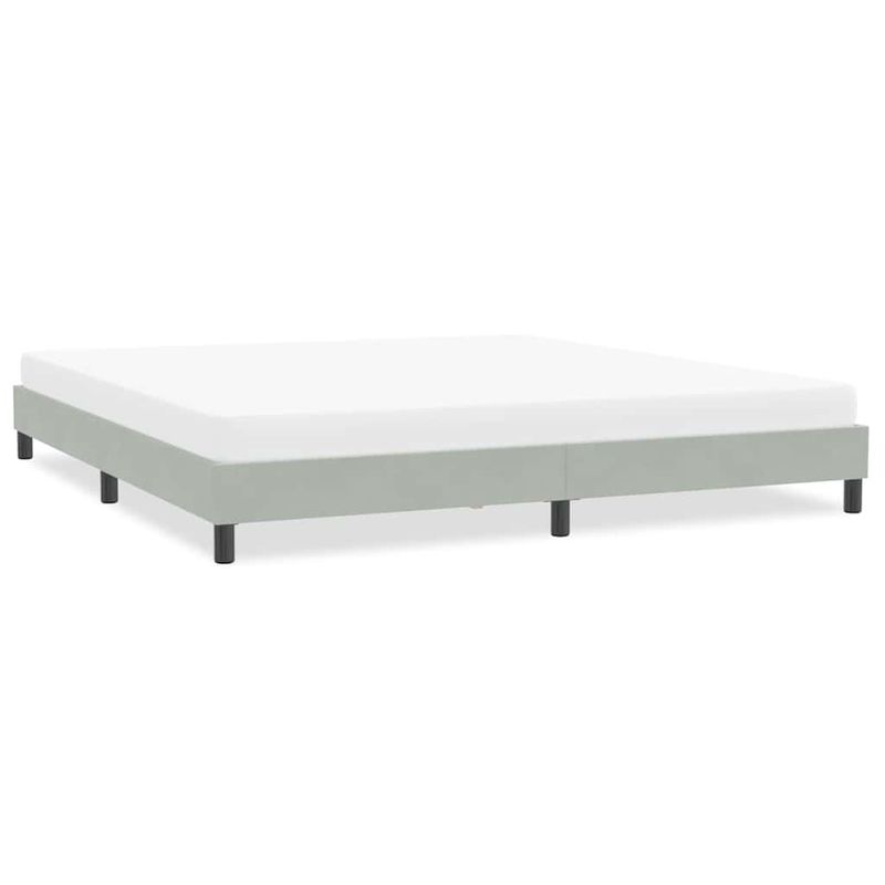 Casa si Gradina - Mobilier - Paturi si accesorii - Paturi - Cadru de pat fara saltea, gri deschis, 200x210 cm, catifea - Infinity.ro