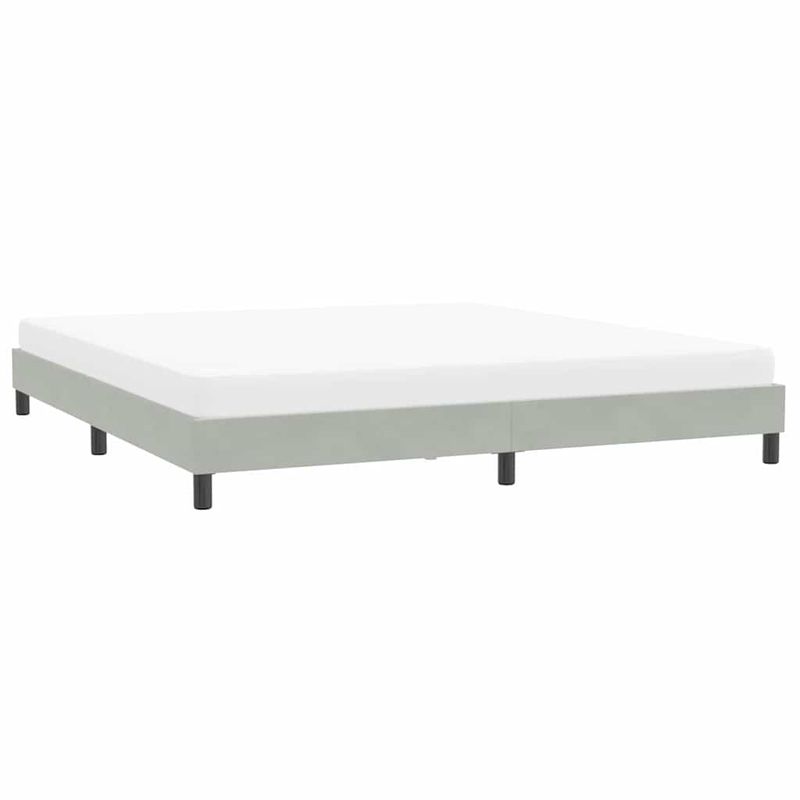 Casa si Gradina - Mobilier - Paturi si accesorii - Paturi - Cadru de pat fara saltea, gri deschis, 200x210 cm, catifea - Infinity.ro