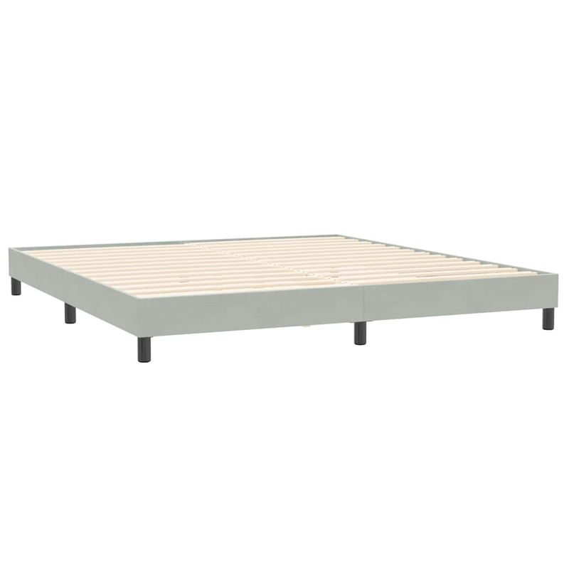 Casa si Gradina - Mobilier - Paturi si accesorii - Paturi - Cadru de pat fara saltea, gri deschis, 200x210 cm, catifea - Infinity.ro
