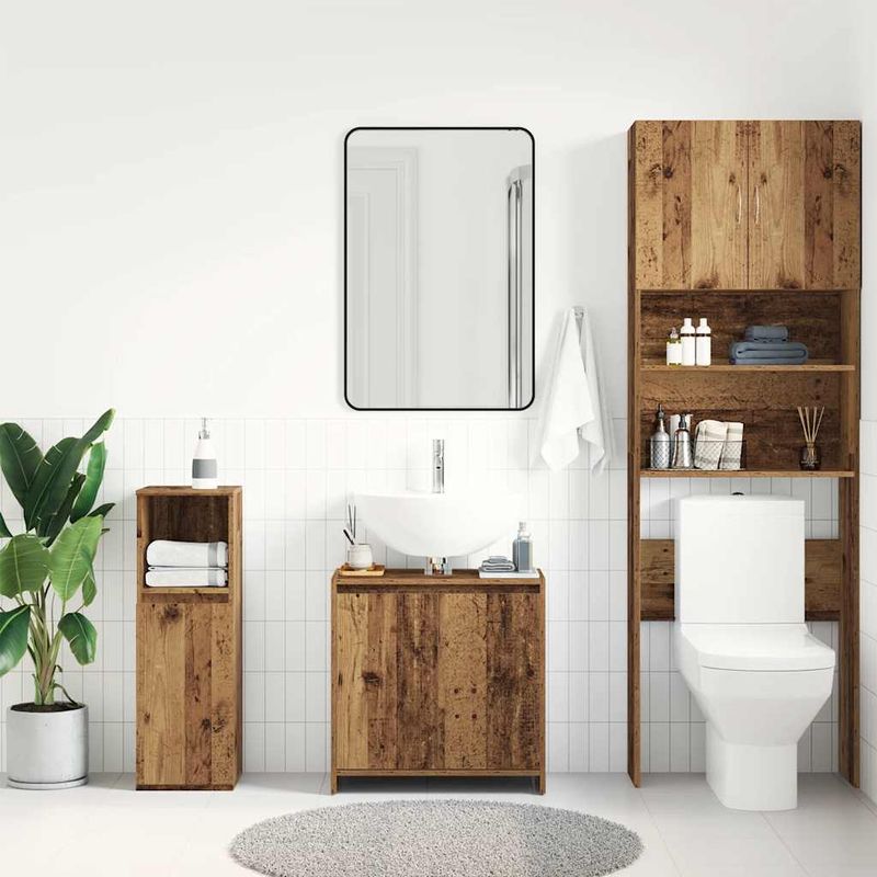 Casa si Gradina - Mobilier - Mobilier baie - Comode baie - Dulap pentru chiuveta baie lemn vechi 60x33x60cm lemn prelucrat - Infinity.ro