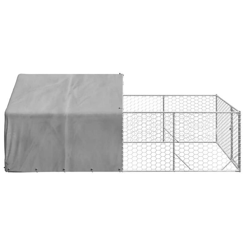 Petshop - Accesorii petshop - Culcusuri si custi - Custi interior si exterior - Canisa de exterior cu alergare 4x2x1,5 m otel galvanizat - Infinity.ro