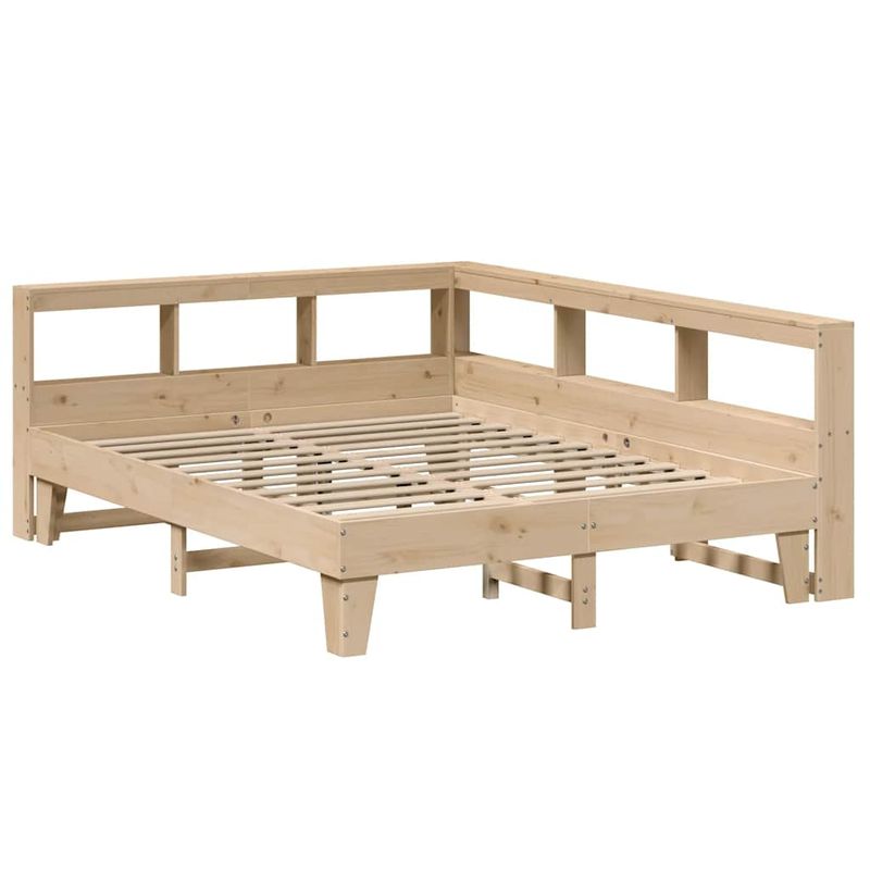 Casa si Gradina - Mobilier - Paturi si accesorii - Paturi - Pat cu biblioteca fara saltea, 150x200 cm, lemn masiv de pin - Infinity.ro