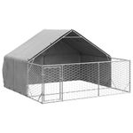 Petshop - Accesorii petshop - Culcusuri si custi - Custi interior si exterior - Canisa de exterior cu alergare 3x3x1,9 m otel galvanizat - Infinity.ro