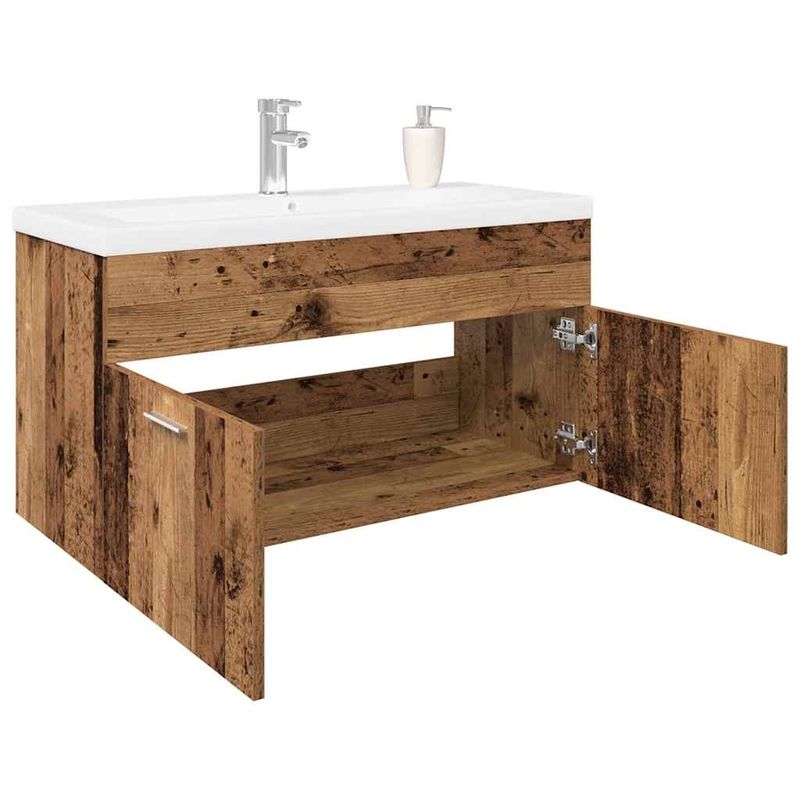 Casa si Gradina - Mobilier - Mobilier baie - Comode baie - Dulap pentru chiuveta cu chiuveta incorporata Lemn vechi - Infinity.ro