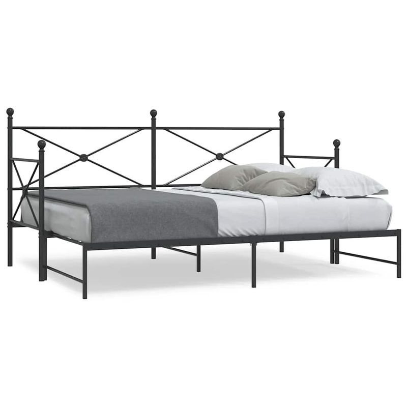 Casa si Gradina - Mobilier - Paturi si accesorii - Paturi - Pat de zi cu saia fara saltea Negru 90x200 cm Otel - Infinity.ro