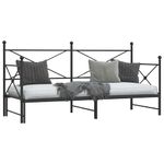 Casa si Gradina - Mobilier - Paturi si accesorii - Paturi - Pat de zi cu saia fara saltea Negru 90x200 cm Otel - Infinity.ro