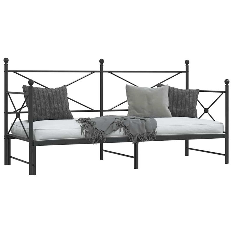 Casa si Gradina - Mobilier - Paturi si accesorii - Paturi - Pat de zi cu saia fara saltea Negru 90x200 cm Otel - Infinity.ro