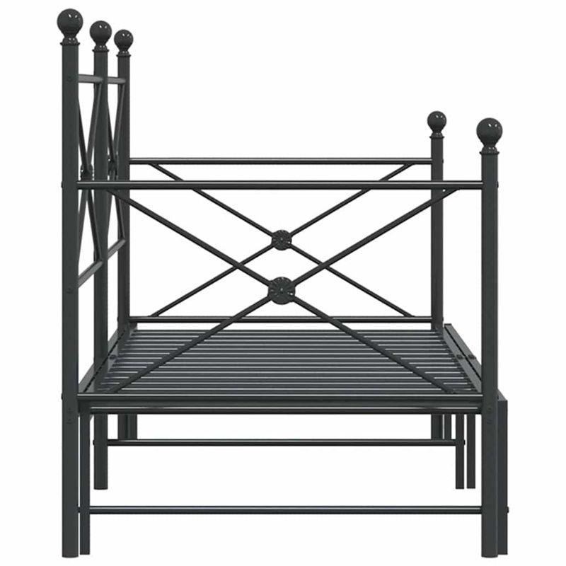 Casa si Gradina - Mobilier - Paturi si accesorii - Paturi - Pat de zi cu saia fara saltea Negru 90x200 cm Otel - Infinity.ro