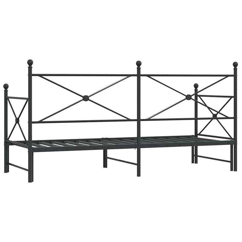 Casa si Gradina - Mobilier - Paturi si accesorii - Paturi - Pat de zi cu saia fara saltea Negru 90x200 cm Otel - Infinity.ro
