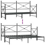 Casa si Gradina - Mobilier - Paturi si accesorii - Paturi - Pat de zi cu saia fara saltea Negru 90x200 cm Otel - Infinity.ro