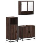 Casa si Gradina - Mobilier - Seturi de mobilier - Seturi baie - Set mobilier de baie, 3 piese, stejar maro, lemn prelucrat - Infinity.ro