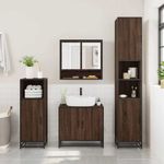 Casa si Gradina - Mobilier - Seturi de mobilier - Seturi baie - Set mobilier de baie, 3 piese, stejar maro, lemn prelucrat - Infinity.ro
