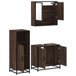 Casa si Gradina - Mobilier - Seturi de mobilier - Seturi baie - Set mobilier de baie, 3 piese, stejar maro, lemn prelucrat - Infinity.ro