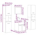 Casa si Gradina - Mobilier - Seturi de mobilier - Seturi baie - Set mobilier de baie, 5 piese, stejar sonoma, lemn prelucrat - Infinity.ro