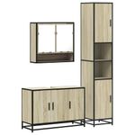 Casa si Gradina - Mobilier - Seturi de mobilier - Seturi baie - Set mobilier de baie, 3 piese, stejar sonoma, lemn prelucrat - Infinity.ro