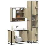 Casa si Gradina - Mobilier - Seturi de mobilier - Seturi baie - Set mobilier de baie, 3 piese, stejar sonoma, lemn prelucrat - Infinity.ro