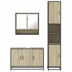 Casa si Gradina - Mobilier - Seturi de mobilier - Seturi baie - Set mobilier de baie, 3 piese, stejar sonoma, lemn prelucrat - Infinity.ro