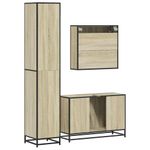 Casa si Gradina - Mobilier - Seturi de mobilier - Seturi baie - Set mobilier de baie, 3 piese, stejar sonoma, lemn prelucrat - Infinity.ro