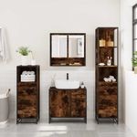Casa si Gradina - Mobilier - Seturi de mobilier - Seturi baie - Set de mobilier de baie 4 piese Lemn prelucrat de stejar afumat - Infinity.ro