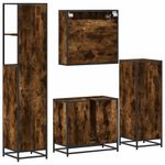 Casa si Gradina - Mobilier - Seturi de mobilier - Seturi baie - Set de mobilier de baie 4 piese Lemn prelucrat de stejar afumat - Infinity.ro