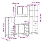 Casa si Gradina - Mobilier - Seturi de mobilier - Seturi baie - Set de mobilier de baie 4 piese Lemn prelucrat de stejar afumat - Infinity.ro