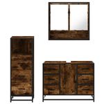 Casa si Gradina - Mobilier - Seturi de mobilier - Seturi baie - Set mobilier de baie, 3 piese, stejar fumuriu, lemn prelucrat - Infinity.ro