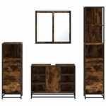 Casa si Gradina - Mobilier - Seturi de mobilier - Seturi baie - Set de mobilier de baie 4 piese Lemn prelucrat de stejar afumat - Infinity.ro