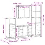Casa si Gradina - Mobilier - Seturi de mobilier - Seturi baie - Set de mobilier de baie 4 piese Lemn prelucrat de stejar afumat - Infinity.ro