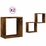 Casa si Gradina - Mobilier - Biblioteci si rafturi - Rafturi - Rafturi cuburi de perete 2 buc Stejar afumat 30x15x30 cm - Infinity.ro