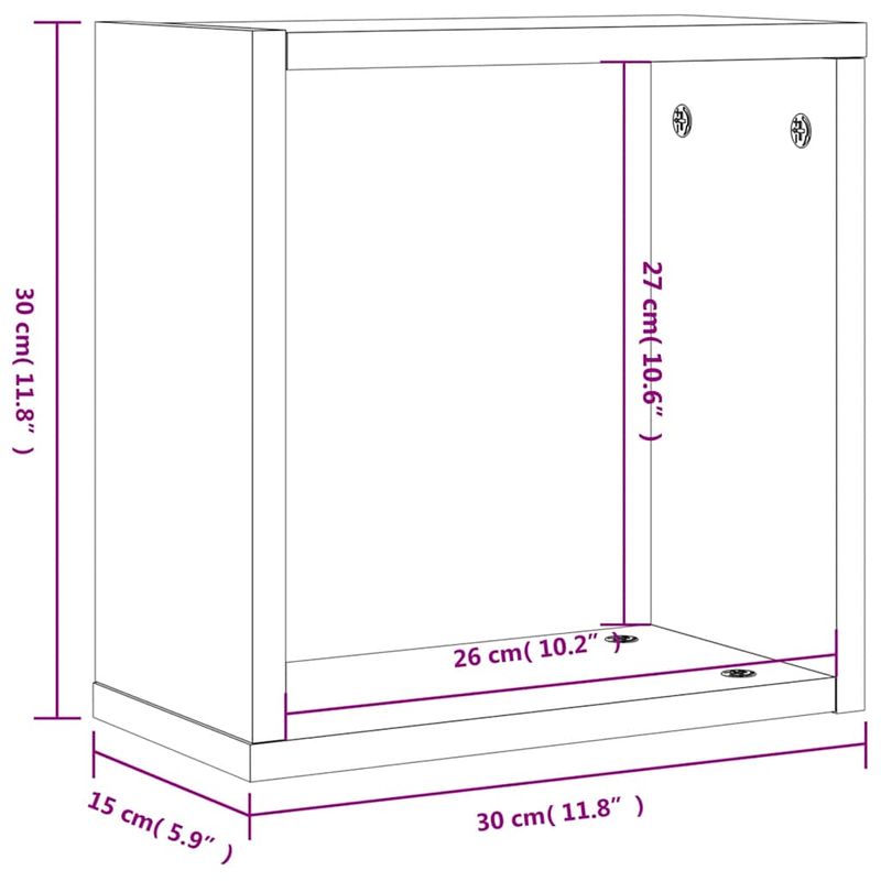 Casa si Gradina - Mobilier - Biblioteci si rafturi - Rafturi - Rafturi cuburi de perete 2 buc Stejar afumat 30x15x30 cm - Infinity.ro