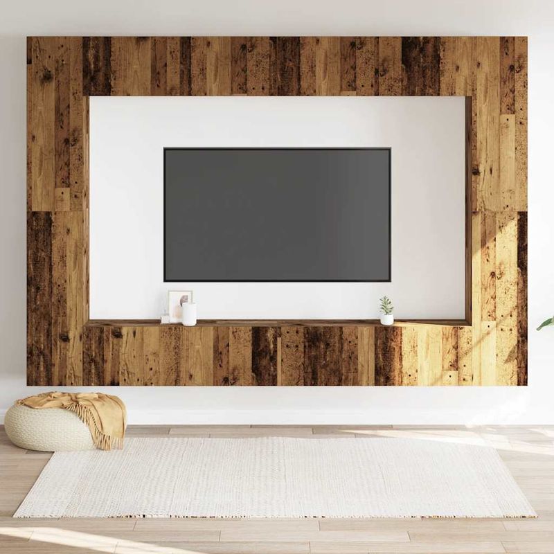 Casa si Gradina - Mobilier - Comode si corpuri - Comode - Dulapuri TV montate pe perete 4 buc Lemn vechi lemn prelucrat, lăţime 100 cm - Infinity.ro