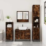 Casa si Gradina - Mobilier - Seturi de mobilier - Seturi baie - Set de mobilier de baie 4 piese Lemn prelucrat de stejar afumat - Infinity.ro