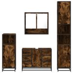 Casa si Gradina - Mobilier - Seturi de mobilier - Seturi baie - Set de mobilier de baie 4 piese Lemn prelucrat de stejar afumat - Infinity.ro