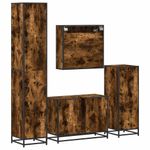 Casa si Gradina - Mobilier - Seturi de mobilier - Seturi baie - Set de mobilier de baie 4 piese Lemn prelucrat de stejar afumat - Infinity.ro