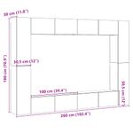 Casa si Gradina - Mobilier - Comode si corpuri - Comode - Dulapuri TV montate pe perete 4 buc Lemn vechi lemn prelucrat, lăţime 100 cm - Infinity.ro